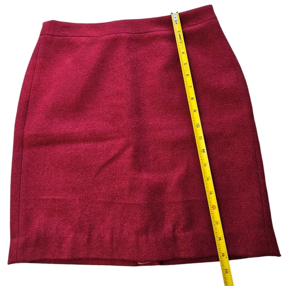 New J.Crew Red Wool Blend Lined Pencil Skirt Size 6P - Picture 8 of 10